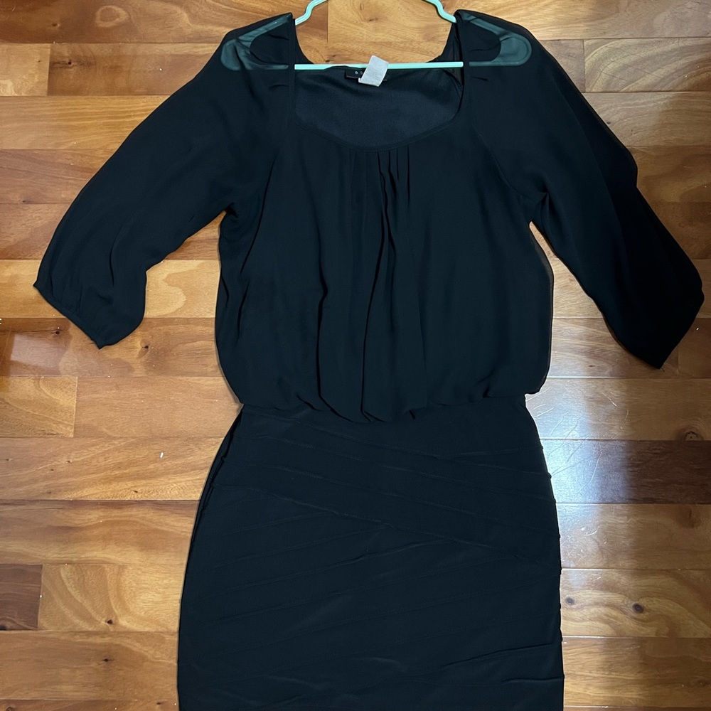 Black dress-flowy top with banded skirt